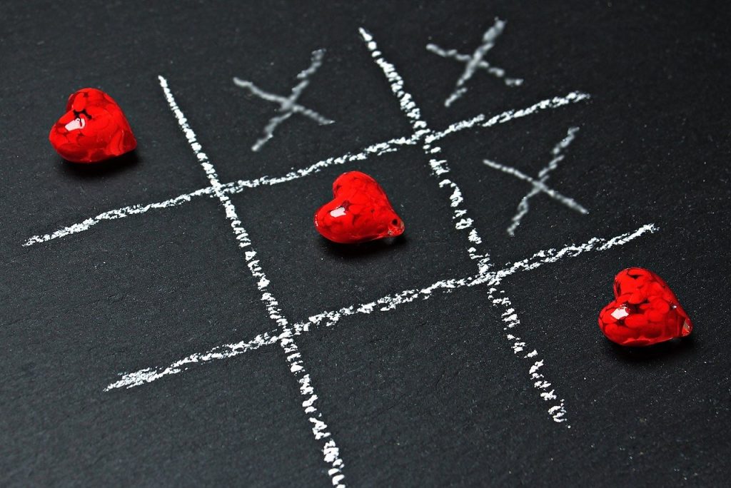 Tic Tac Toe Heart Game Chalk Love Play